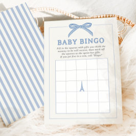 Bonjour Bébé Blue Paris Baby Bingo Game Card