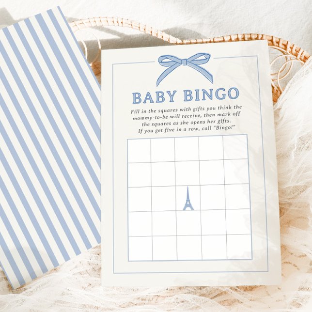 Bonjour Bébé Blue Paris Baby Bingo Game Card (Subido por el creador)
