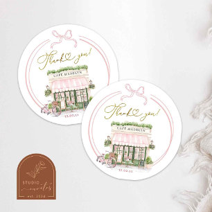 Bonjour bébé Café Pink Parisian Gracias Pegatinas