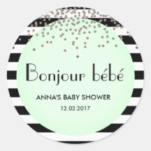 Bonjour bebe pegatina de ducha de inspiración fran