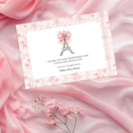 Bonjour Bebe Romantic Pink French Gracias Tarjeta