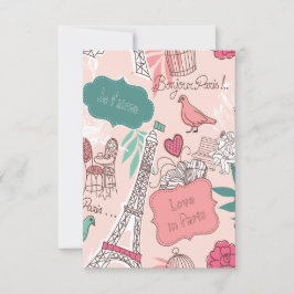 Bonjour Feriado en París y postal estacional