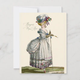 Bonjour Hello Marie Antoinette Fashion Greeting