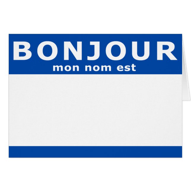 BONJOUR mon nom est (Anverso (Horizontal))