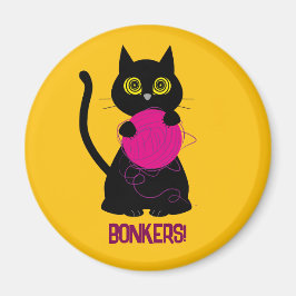 ¡BONKERS! Imán - Aceteo + Kitty 🧶 🐈 ‍ ⬛
