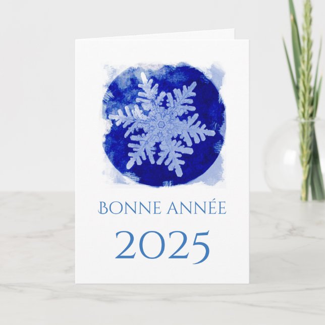 Bonne Annee - copo de nieve - Tarjeta de vacacione (Anverso)