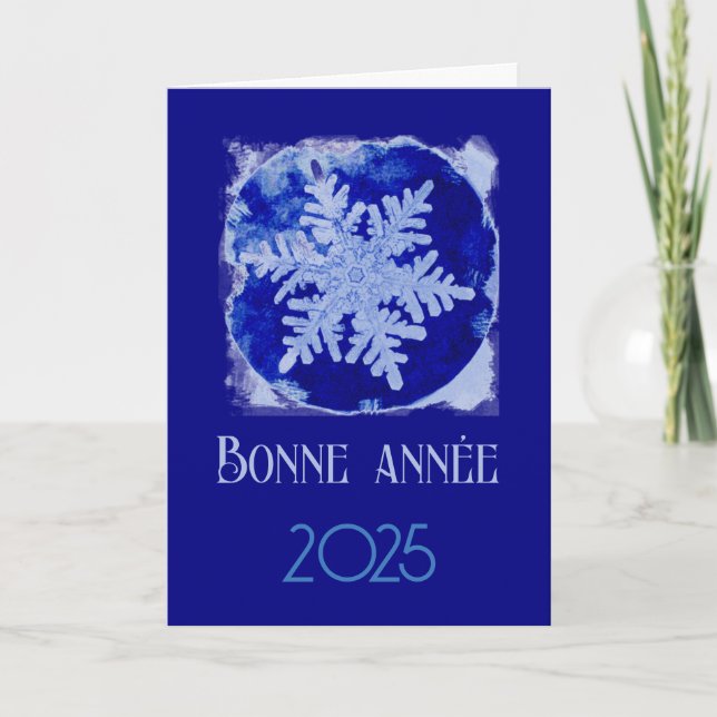Bonne Annee - copo de nieve - Tarjeta de vacacione (Anverso)