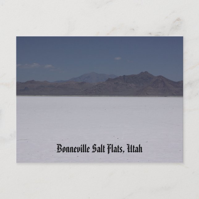 Bonneville Salt Flats, postal de Utah (Anverso)