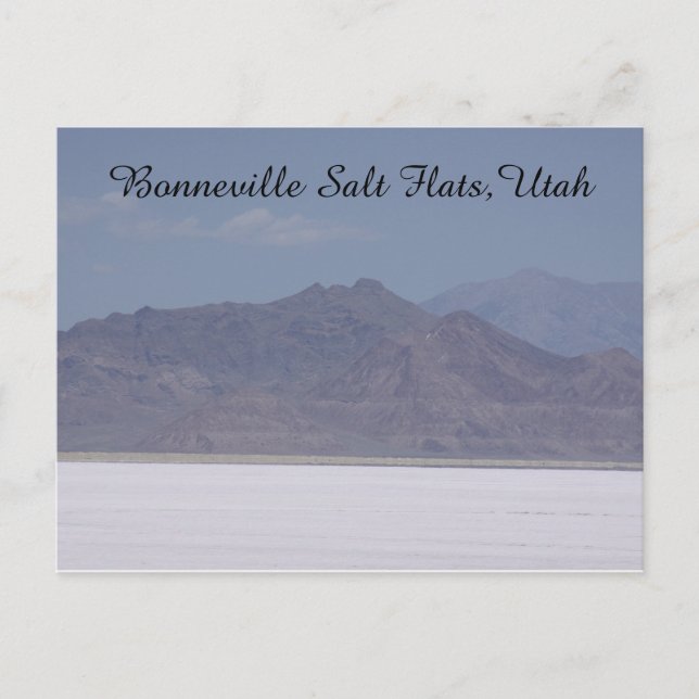 Bonneville Salt Flats, postal de Utah (Anverso)