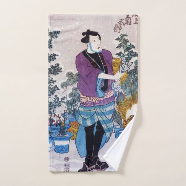 Bonsai Master japonés, Kuniyoshi, Ukiyo-e (Toalla de mano)