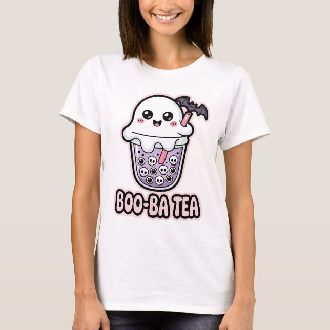 Boo-Ba Tea Gracioso Fantasma Boba Camiseta | Cute  (Anverso)