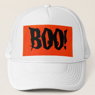 ¡BOO Blanco! Camionero Sombrero en diseño Naranja 