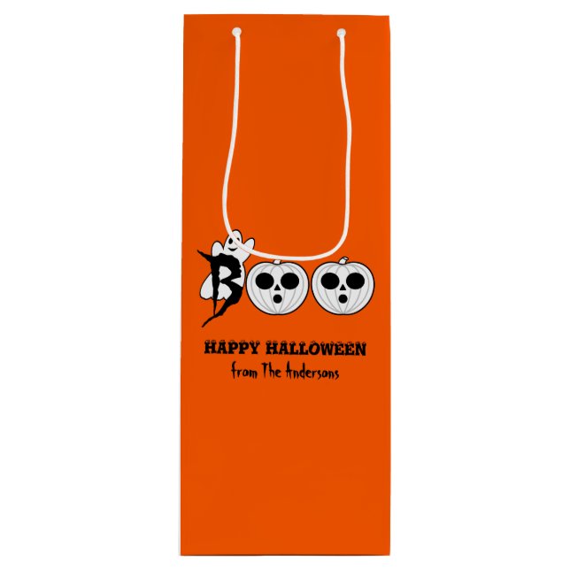 ¡BOO! Bolsa de regalo para fantasma de Halloween (Anverso)