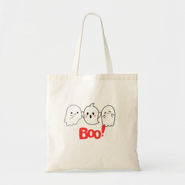 ¡Boo! Bolsa de Tote de Halloween divertida y fanta (Frente)