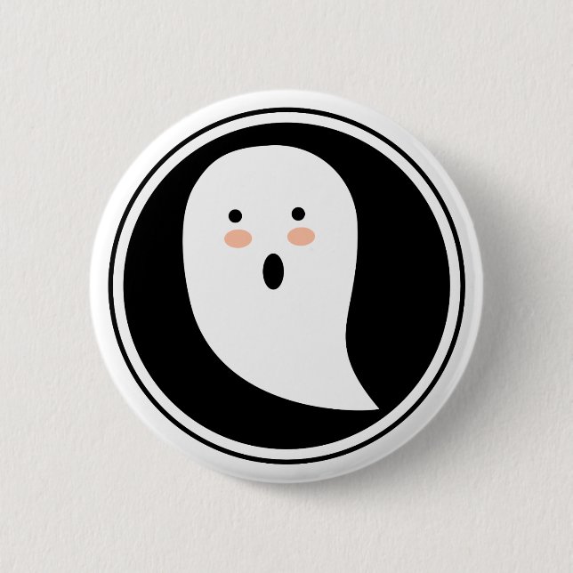 ¡Boo! botón de retroceso de fantasma de Halloween (Anverso)