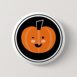 ¡Boo! botón Pinback de Calabaza de Halloween