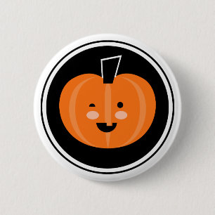 ¡Boo! botón Pinback de Calabaza de Halloween