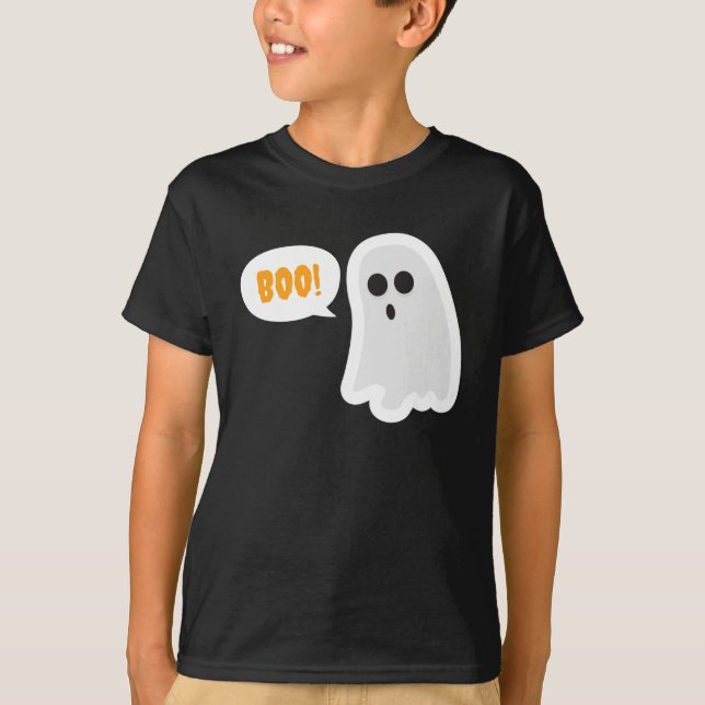 ¡BOO! Camiseta de Halloween de Fantasma Adorable (Anverso)