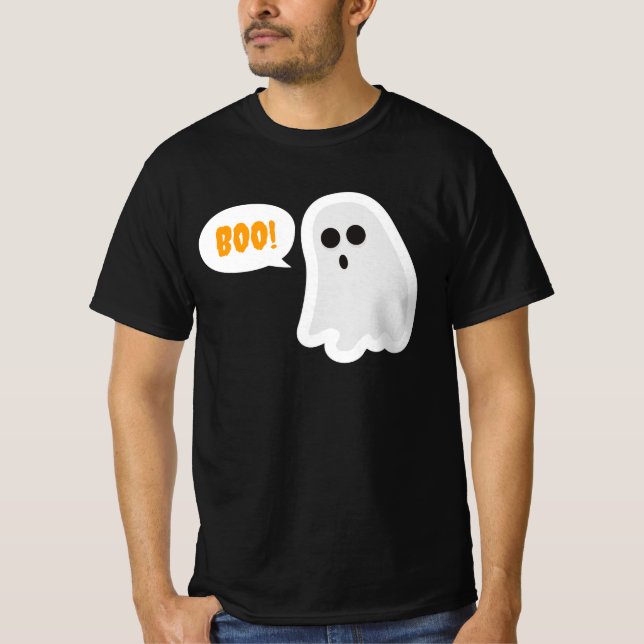 ¡BOO! Camiseta de Halloween de Fantasma Adorable (Anverso)