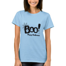 ¡Boo! Camiseta feliz para mujeres de Halloween