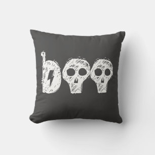 "Boo" Cojín decorativo Gray Halloween