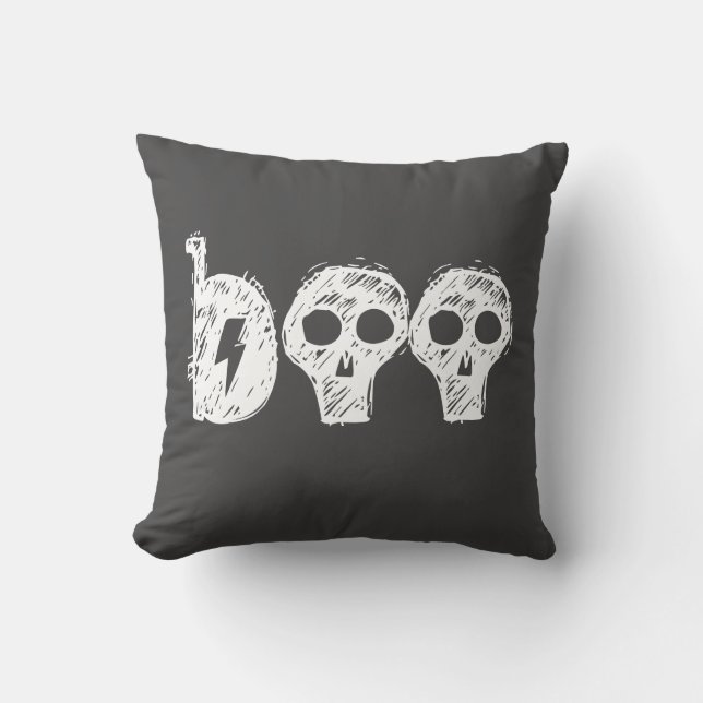 "Boo" Cojín decorativo Gray Halloween (Anverso)