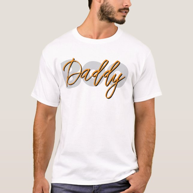 Boo Daddy Naranja Typografía gris Camiseta Hallowe (Anverso)