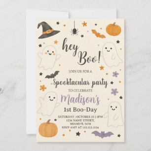 Boo de calabaza Invitación de primer cumpleaños