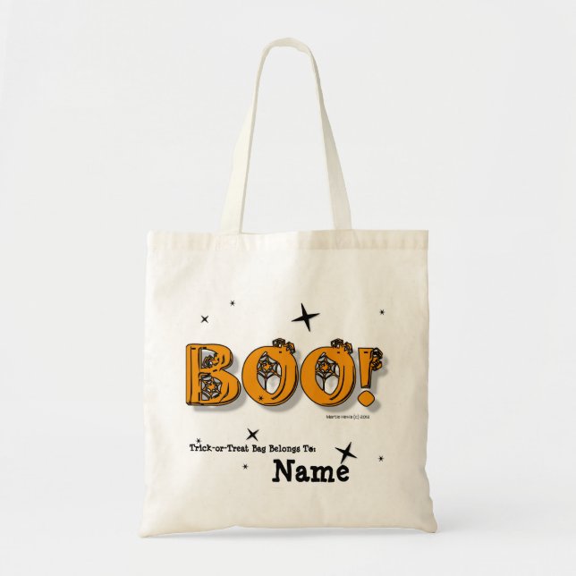 ¡Boo de Halloween! Bolsa de truco o tratamiento (Frente)