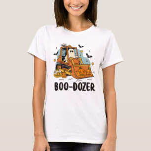 Boo-Dozer Halloween Fantasma y camiseta de calabaz