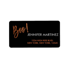¡Boo! Etiqueta de dirección de Halloween moderna