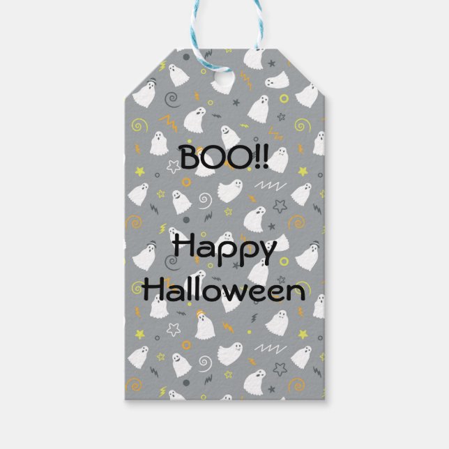 ¡Boo! Etiqueta Feliz Halloween (Anverso)