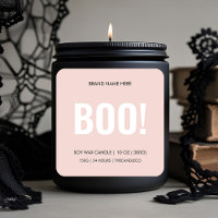 ¡BOO! Etiqueta minimalista de las velas de Hallowe