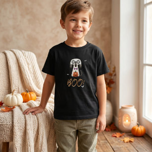 BOO Fantasma Lindo Camiseta de Halloween para Niño