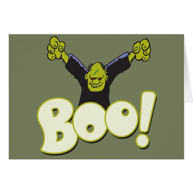 BOO Frankenstein Monster Funny Halloween (Anverso (Horizontal))