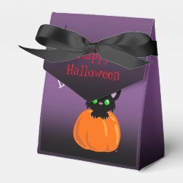 ¡BOO! Gato en una caja de favoritos de calabaza de