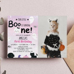 Boo Ghost Primera Invitación de Cumpleaños