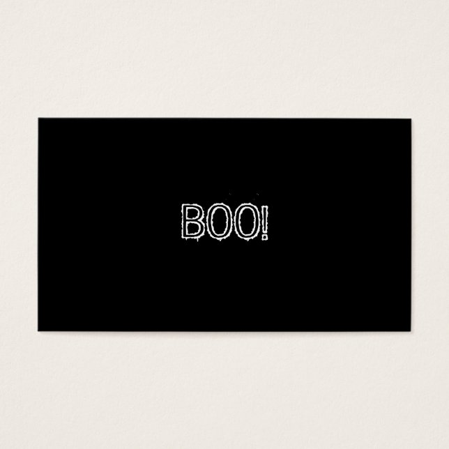 ¡BOO! Grungy Font, blanco y negro. (Frente)