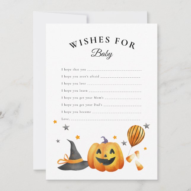 Boo Halloween Baby Shower Desea Tarjeta Para Bebés (Anverso)
