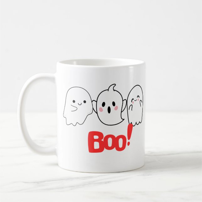 ¡Boo! Halloween Mug | Copa de café espumoso y dive (Izquierda)