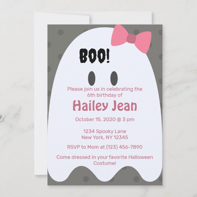 ¡Boo! Invitación a la fiesta de cumpleaños de Hall (Anverso)