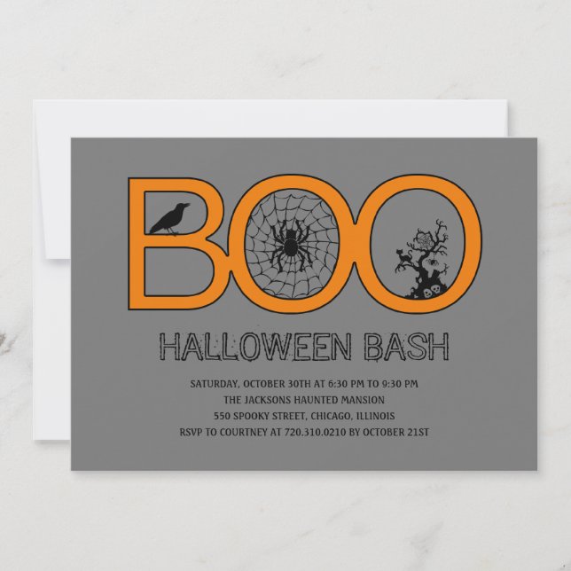 ¡Boo! Invitación a la fiesta de Halloween (Anverso)
