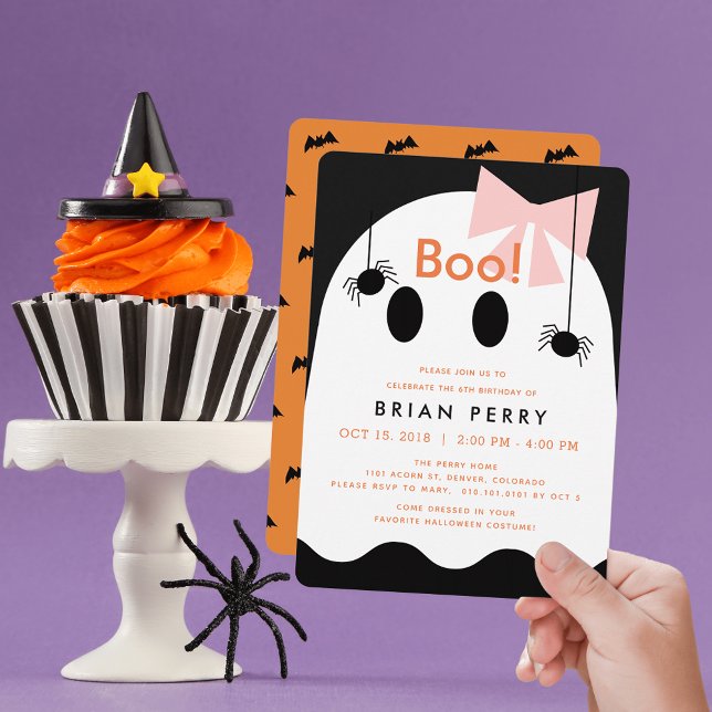 ¡Boo! Invitación de cumpleaños de Halloween Chica  (Subido por el creador)