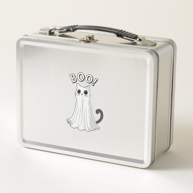 Boo Kitty Cute Gato Fantasma Halloween Spooky Kitt (Anverso)