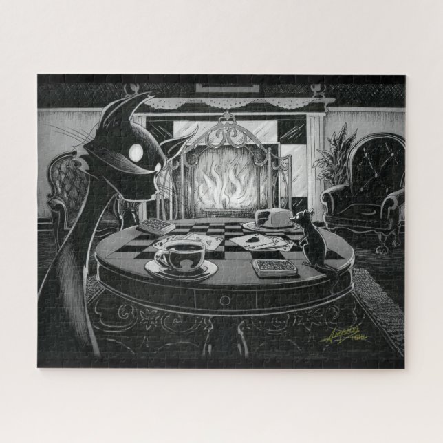 Boo Kitty Juega Cartas Rompecabezas (Horizontal)