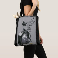 Boo Kitty oye la bolsa de la música