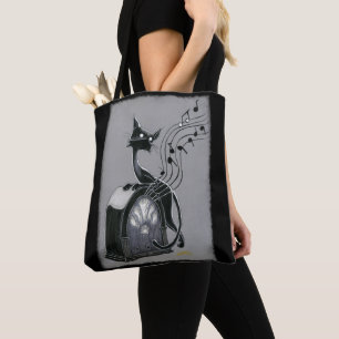 Boo Kitty oye la bolsa de la música