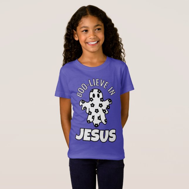 Boo-lieve en la camiseta fina de Jersey de Jesús C (Anverso completo)