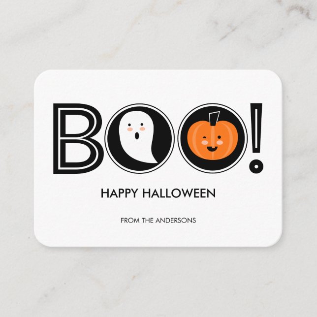¡Boo! Mini tarjeta de Halloween (Anverso)