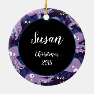 Boo Octopus Cute Niños Púrpura Ropa Y Decoración